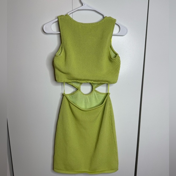 Ronny Kobo Collective - Lime Green Crochet Cutout Mini Dress - Small RTR - Picture 5 of 11